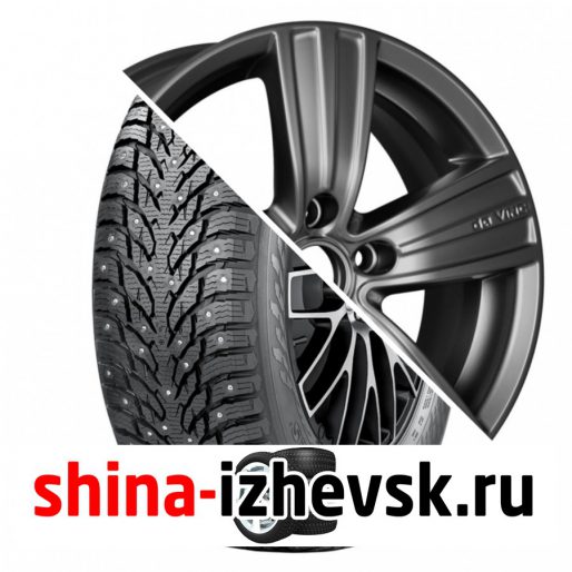 Колесо в сборе Nokian Hakkapeliitta 9 SUV 215/65 R16 T 102 + КиК Да Винчи-оригинал 6.5xR16 5×114.3 ET40 DIA66.1 Темно-серый в Ижевске